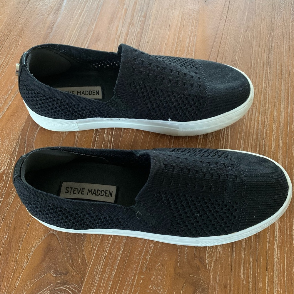 Steve Madden, Black Slip on Sneakers